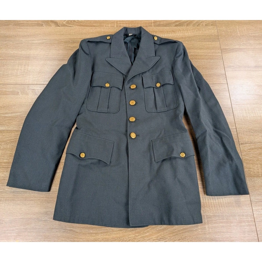 Vintage U.S. Army Military Uniform Blazer Jacket Green Size 37 R